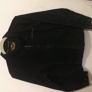 Vintage Harley Davidson black denim jacket